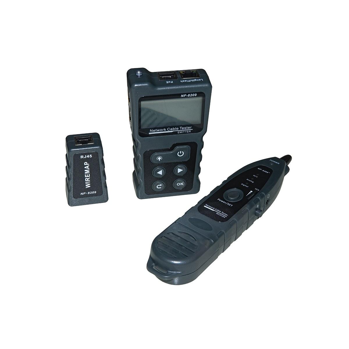 Tester con display digitale per cavi di rete e poe con sonda cavi sottotraccia