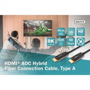 DIGITUS Cavo in fibra ottica ibrido HDMI<sup>®</sup> AOC, UHD 8K, 20 m