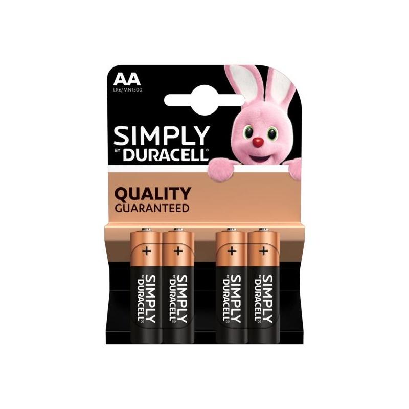 Batterie duracell plus  aa, mn1500, kit 4 pz
