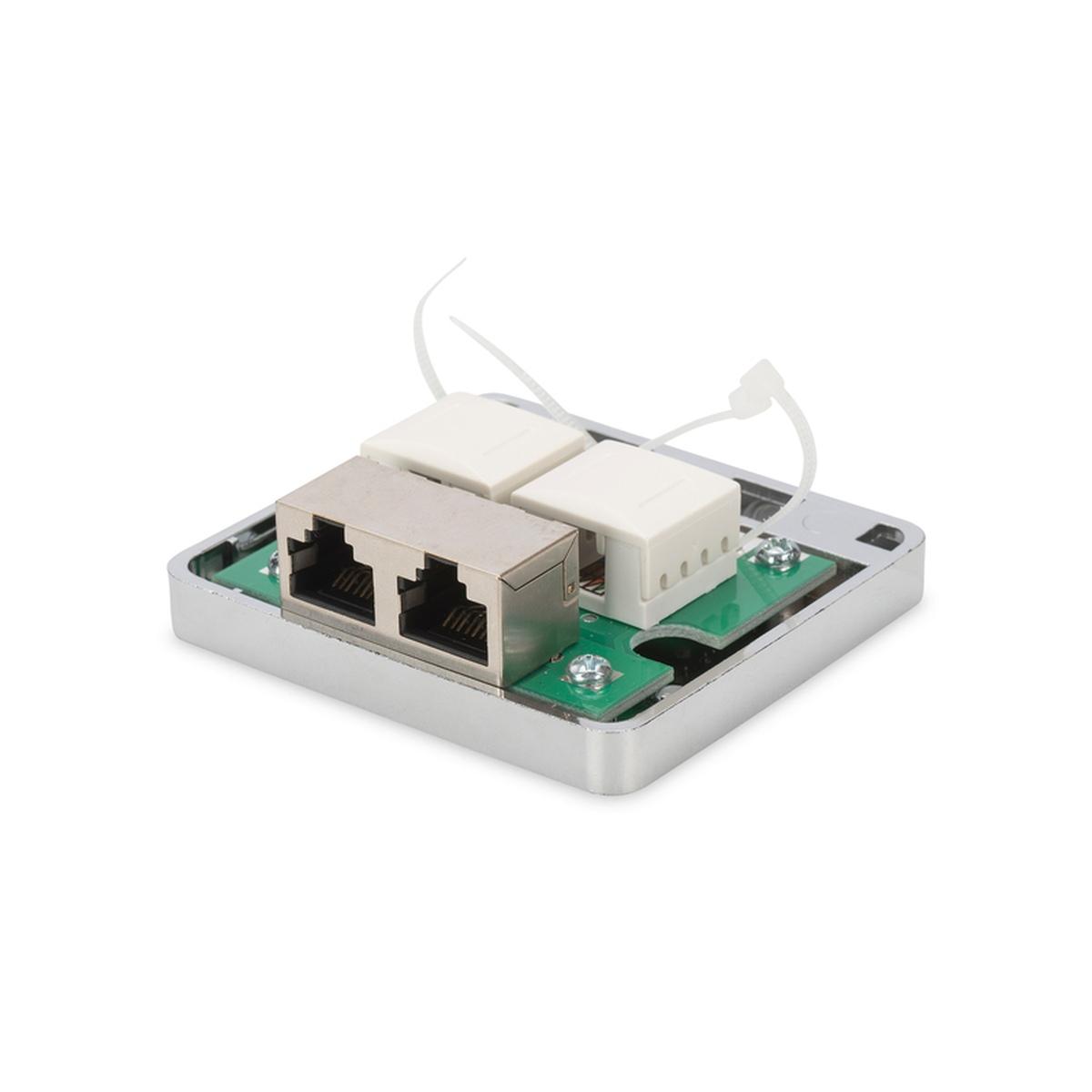 Scatola a muro cat 6a con 2 porte rj45