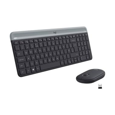 Kit tastiera e mouse wireless logitech, mk470, colore bianco grigio