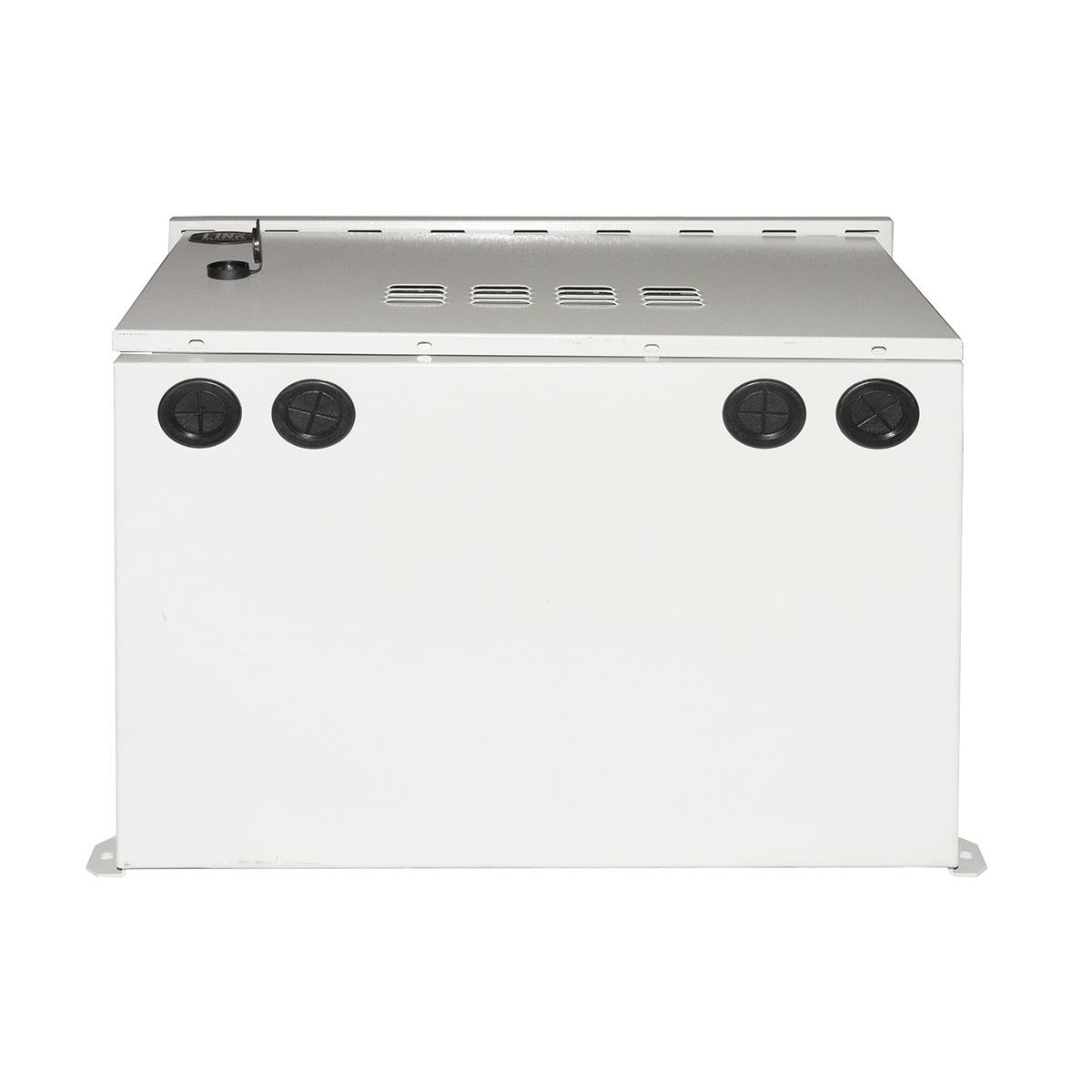 Armadio rack 19 pollici 6u per reti da esterno classe protezione ip55 misure mm (l)600x(p)450x(a)333 grigio chiaro con ventole filtrate