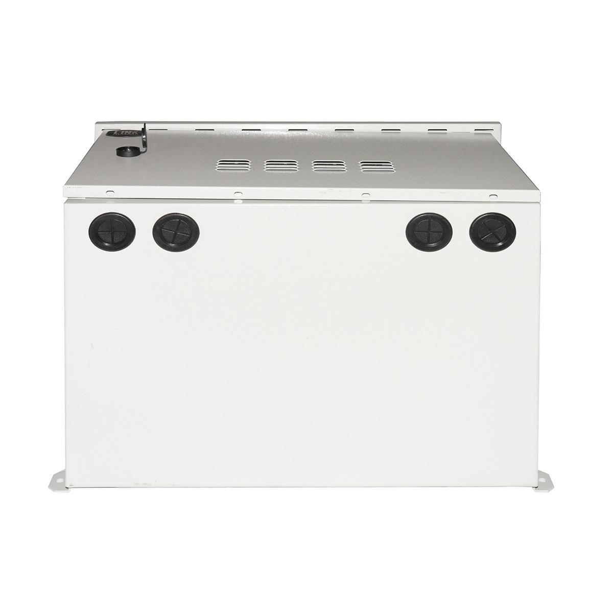 Armadio rack 19 pollici 12u per reti da esterno classe protezione ip55 misure mm (l)600x(p)600x(a)600 grigio chiaro con ventole filtrate