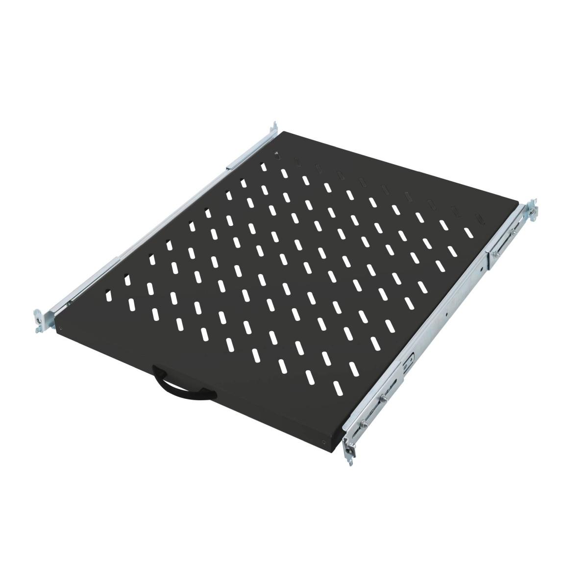 Ripiano universale per armadio estraibile su binari telescopici 1 unita' profondita' 550 mm. colore nero profondita' regolabile