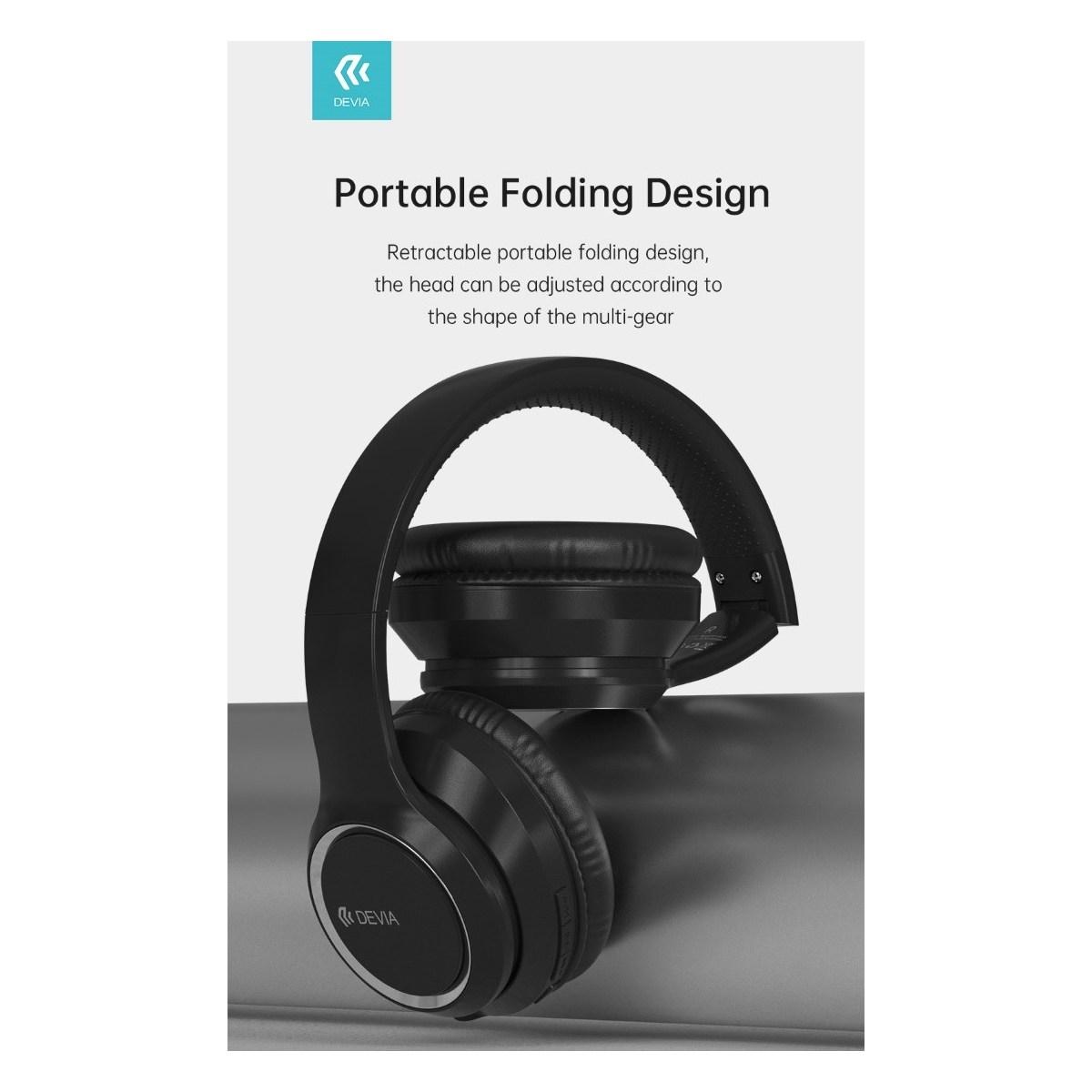 Cuffia wireless em039 bluetooth v. 5.2 ricaricabile nera