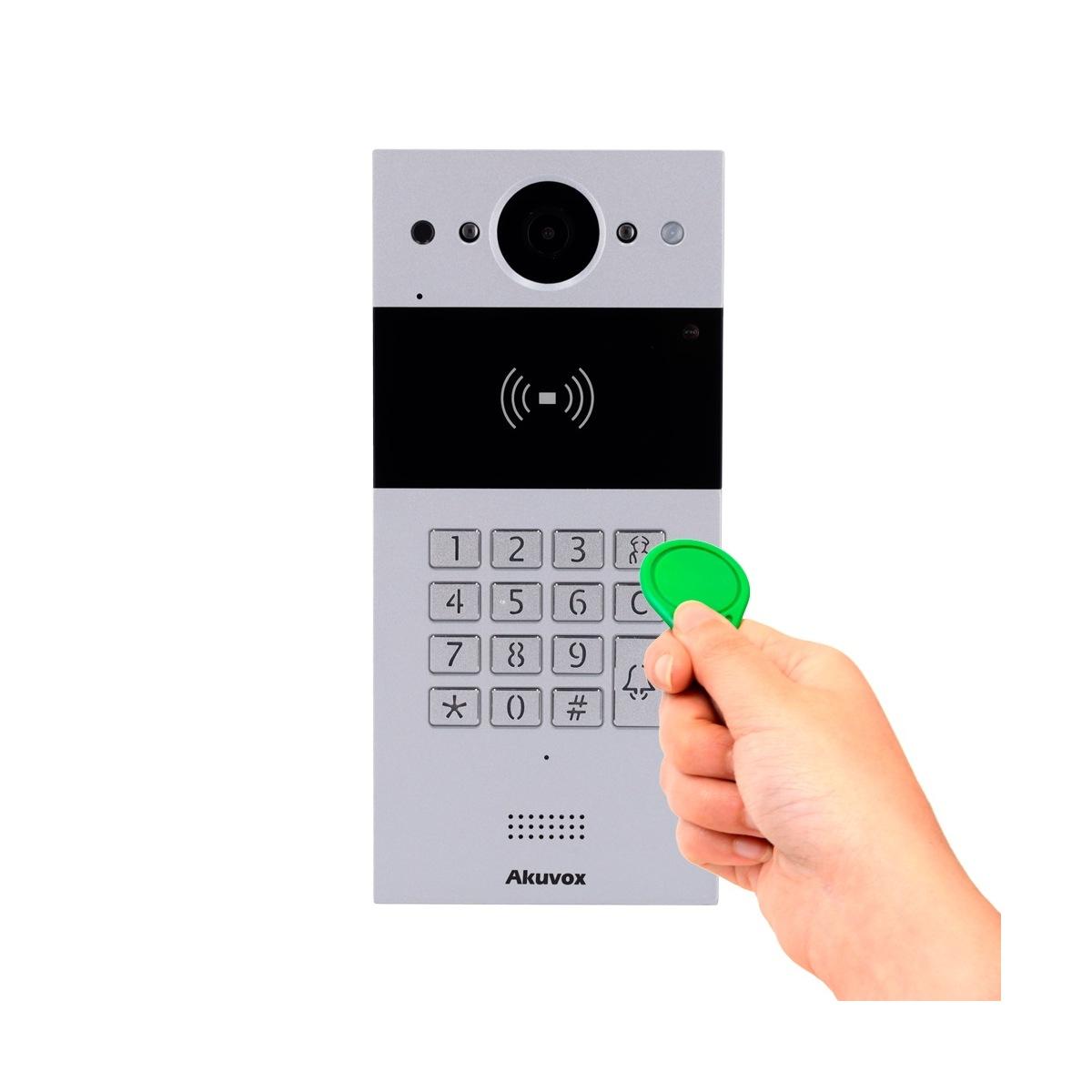 VIDEOCITOFONO IP DA SUPERFICIE, TELECAMERA 2 MP,  AUDIO BIDIREZIONALE CRYSTAL CLEAR, <br />APERTURA CON SCHEDA EM/MF, NFC E PIN, 2 RELÈ, CODICI TEMPORANEI, POE, SIP STANDARD, <br />CONNESS