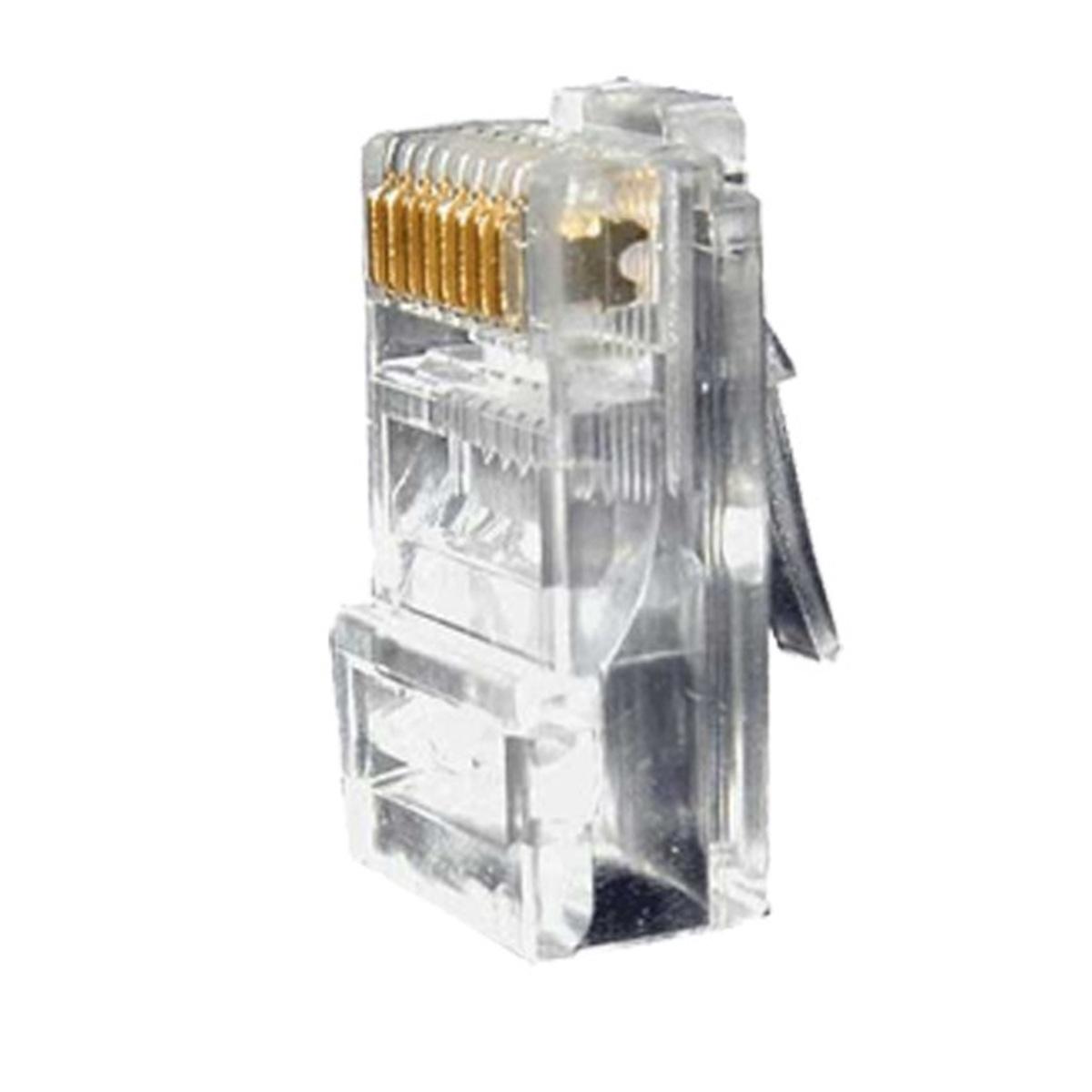 Confezione 50 connettori 8 poli cat 6 utp non schermato rj45 per cavo solido