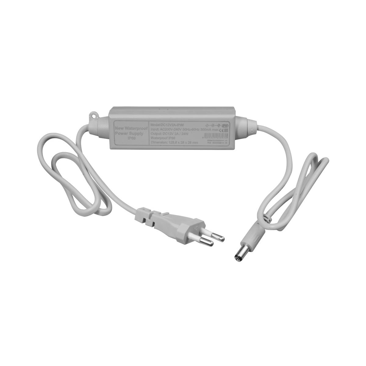 Alimentatore uscita dc 12v 2a, 1 uscita, jack standard, waterproof ip66