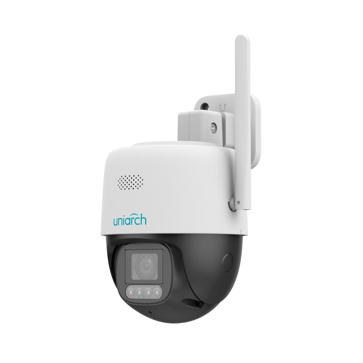 Telecamera ip pt wifi uniarch 5 mp, ottica 4 mm, micro sd fino a 512 gb, luce bianca 30 m, wdr 120 db, rilevamento di persone e deterrenza  attiva, mic,  altoparlante, ip66