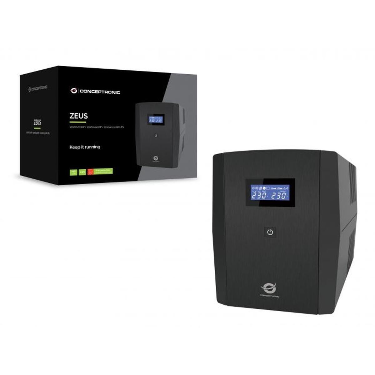 Ups conceptronic zeus08es 1500va 900w ups, iec x 6, hid usb, rj45 in/out, avr riavvio automatico