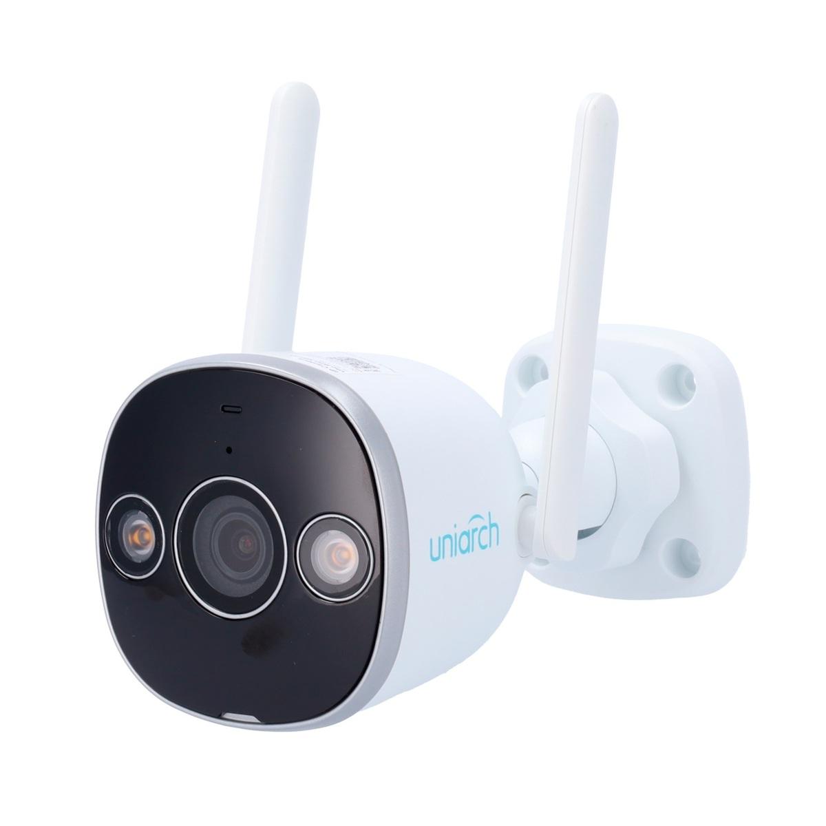 Telecamera ip wifi uniarch panda serie b, risoluzione fino a 5mpx, rilevamento di persone e veicoli, micro sd 128gb, doppia illuminazione smart: ir e luce bianca, audio bidireziona