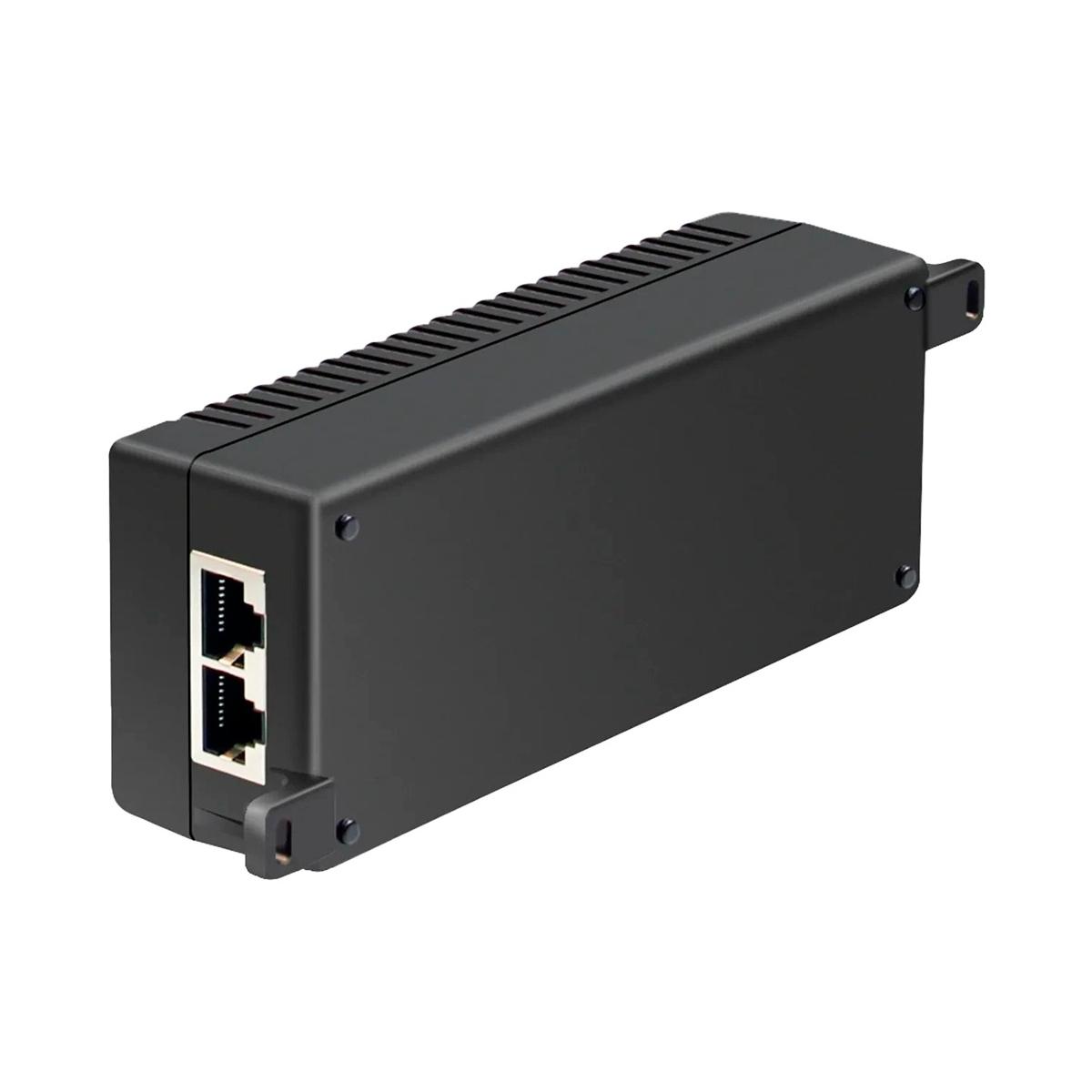 Iniettore poe ingresso/uscita rj45 10/100/1000 mbps, potenza 30 w, distanza massima 100 m, poe/poe+ ieee802.3af/at, stabilizzato e protetto