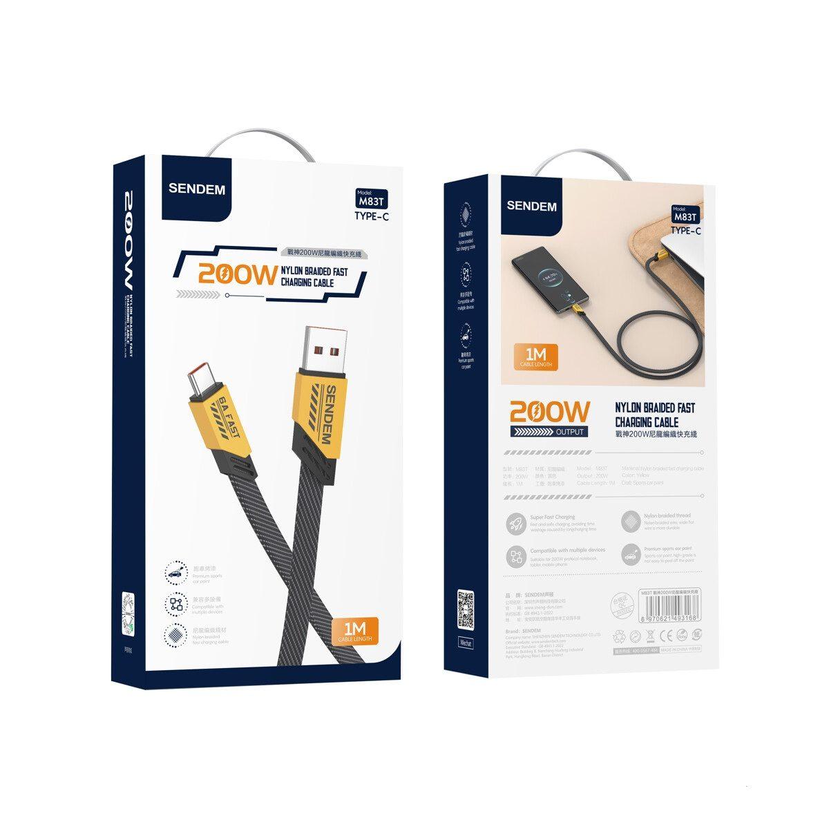 Cavo da usb a type c 1 metro 200w giallo