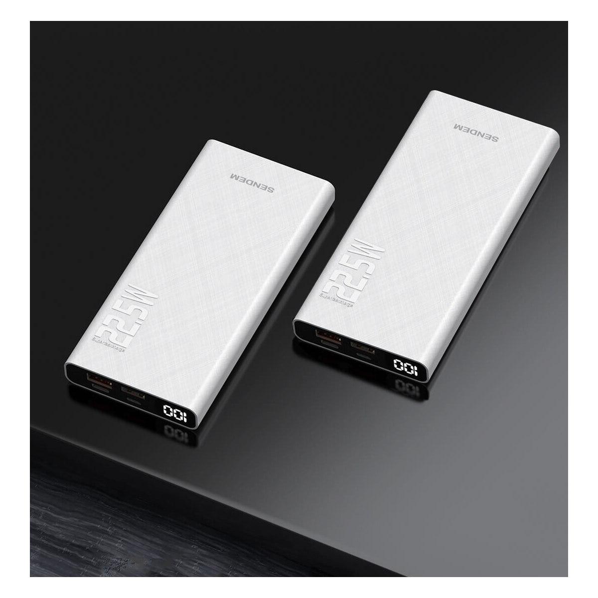 Power bank 10000mah 22,5w, sendem ph03, colore bianco