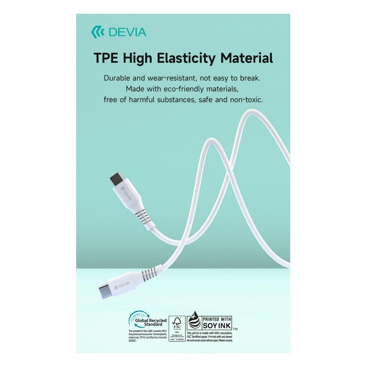 Cavo certificato grs da tipo c a c 60w 3a 1 metro pd