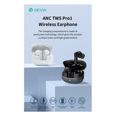 Auricolari tws em408 con anc riduzione del rumore neri