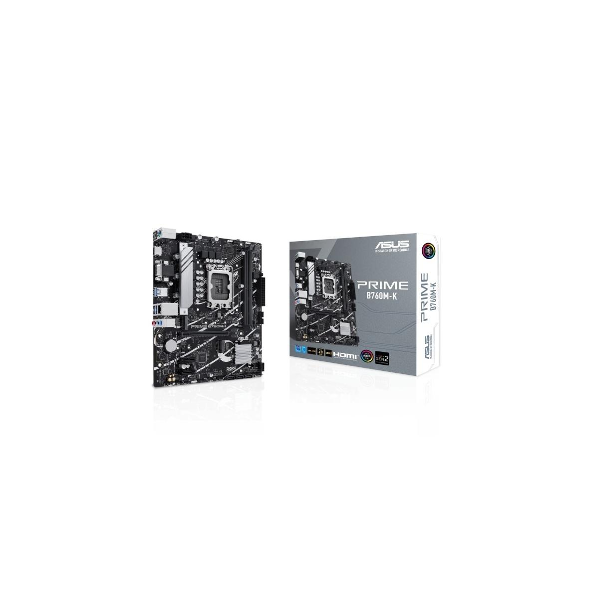 Scheda madre asus prime b760m-k, lga 1700, 2 x ddr5, 1 x pcie 4.0x16, m.2 slots, realtek 2.5gb ethernet, vga, hdmi, sata 6 gbps, front usb 3.2 gen 1, aura sync
