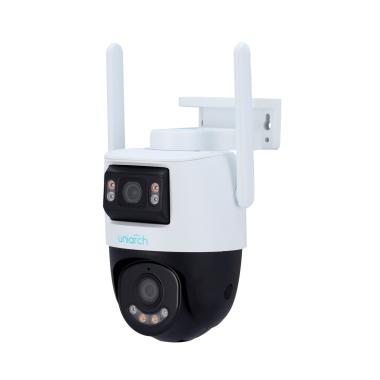 Telecamera ip wifi uniarch, 5mp, doppia ottica 2.8 mm panoramica e 4 mm ptz, ir 30m, luce bianca 30 m, dwdr, microsd 512gb, umd, allarme manomissione, rilevamento audio, wifi, mic,