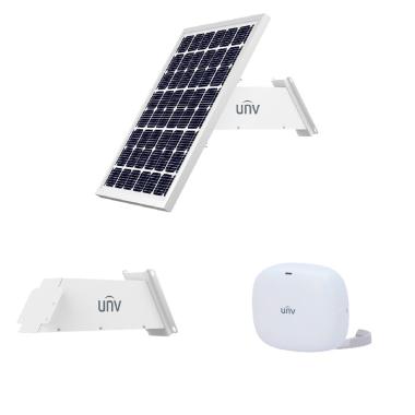Uniview, sistema di alimentazione stand-alone per tvcc, pannello solare da 60w, batteria al litio lifepo4 320wh, modulo operativo integrato, staffa per montaggio su palo