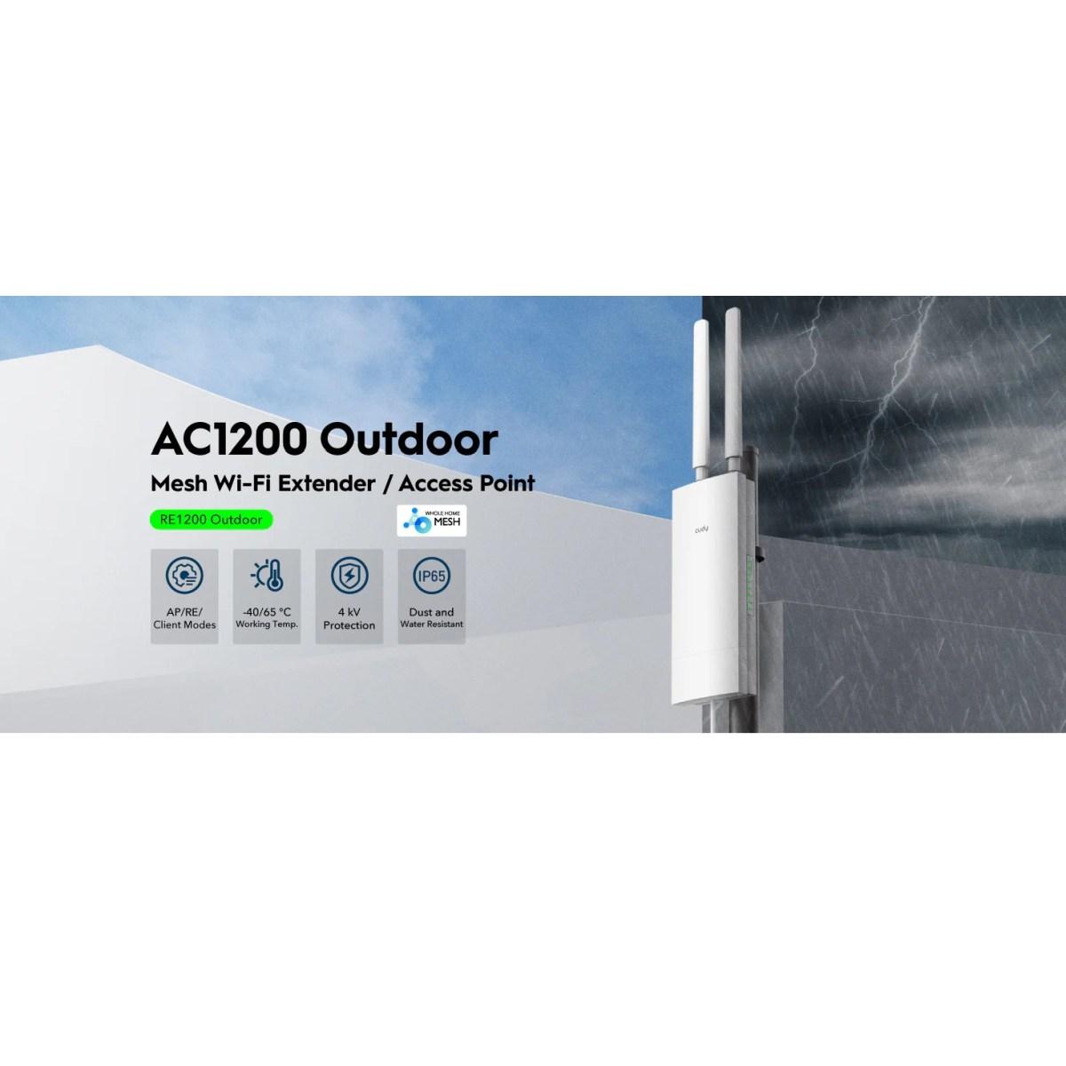 Cudy wifi repeater ac 1200 outdoor, dual band, poe