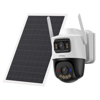 Cruiser dual 10mp telecamera motorizzata da esterno con batteria e pannello solare, ip66, 3k, wifi doppia ottica