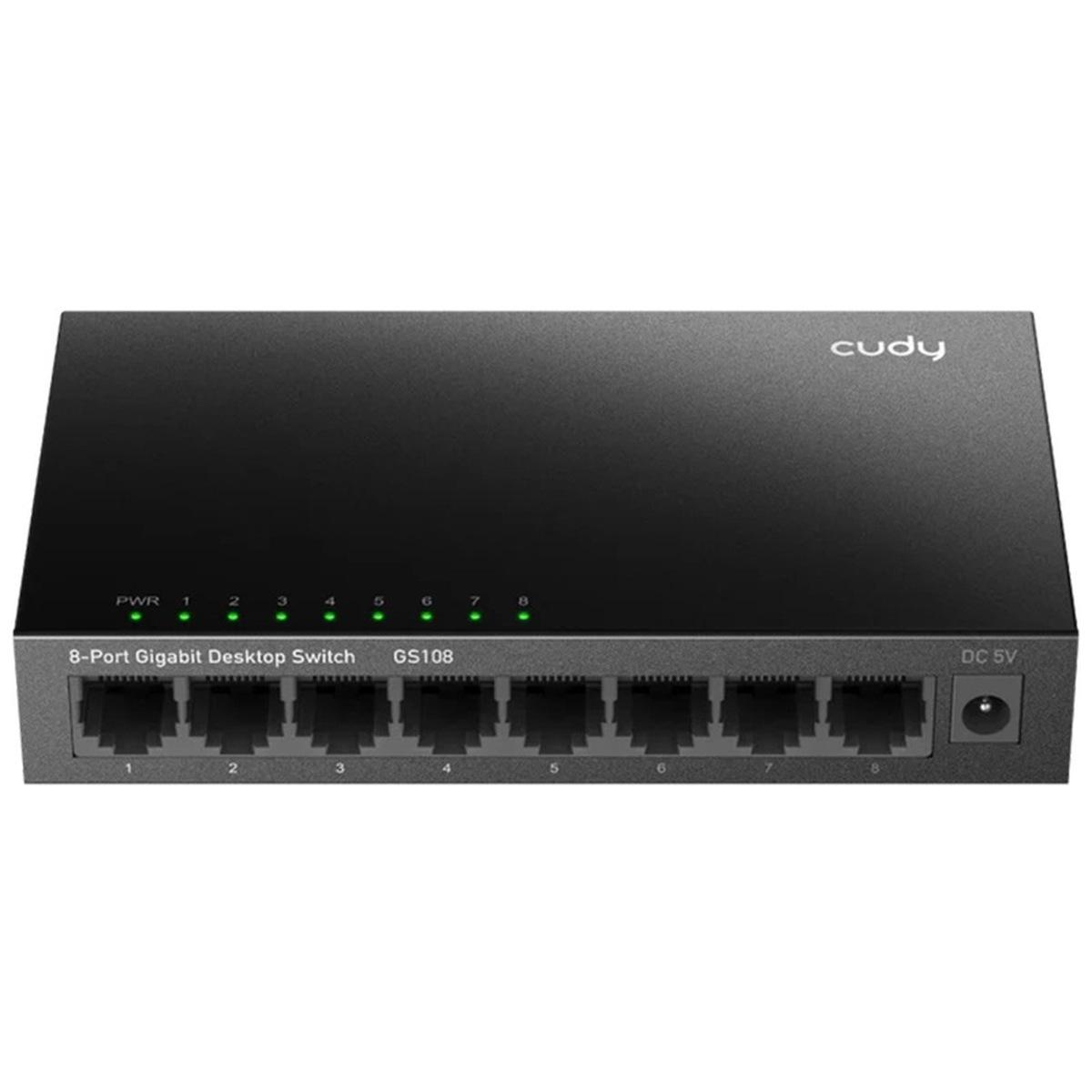 Switch 8 porte gigabit, 10/100/1000, alloggiamento in metallo, cudy gs108