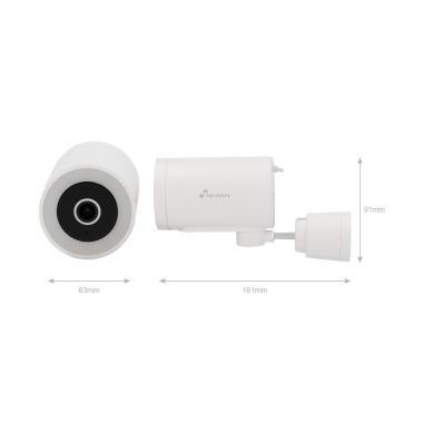 Telecamera nivian smart 2.5k 4mp, wifi 2.4 ghz,  da esterno ip65,  movimento  orizzontale ,  ir 10 m,  full color, rilevamento di persone,  autotracking, registrazione su scheda mi
