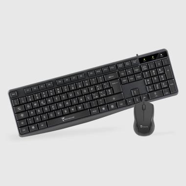 Techmade kit di tastiera e mouse con filo usb colore nero