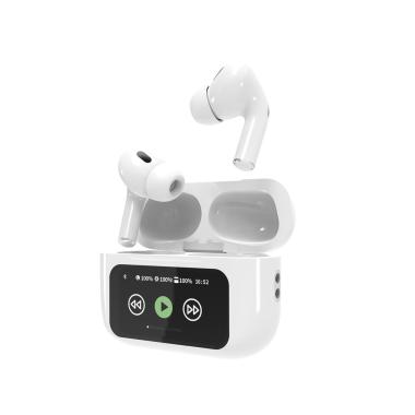 Techmade gembird auricolari bluetooth con display e cancellazione del rumore, bianchi