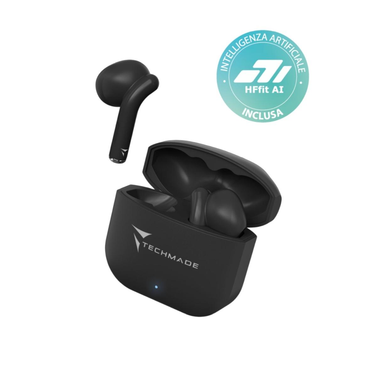 Techmade auricolari senza filo con box di ricarica con ai