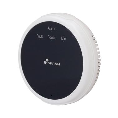 Nivian smart sensore di fughe di gas, alimentazione usb-c, spia luminosa, sirena >70db, funzionamento 24h, compatibile con i kit di allarme nivian