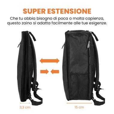 Techmade zaino hybrid (31x15x41 cm) nero