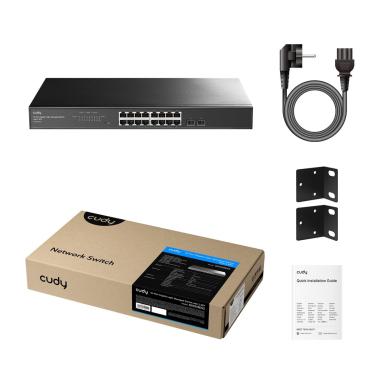 Switch 16 porte gigabit, cloud easy-managed switch with 2 sfp