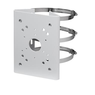 Staffa per pali - lampioni, per telecamere dome motorizzate, diametro 103 - 127 mm, adatto per esterni, colore bianco, 170 (h) x 130.4 (l) x 45 (p)mm, passacavo