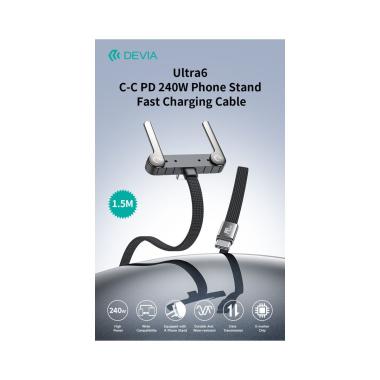 Cavo di ricarica rapida ultra6 c-c pd 240w con supporto telefono (1,5 m)