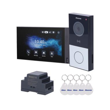 Kit videocitofonico s562w-2 linux, 2 fili & wifi postazione esterna e monitor ipsaudio bidirezionale crystal clear, lettore mf, nfc e bluetooth,1 uscita a relÈconnessione cloud
