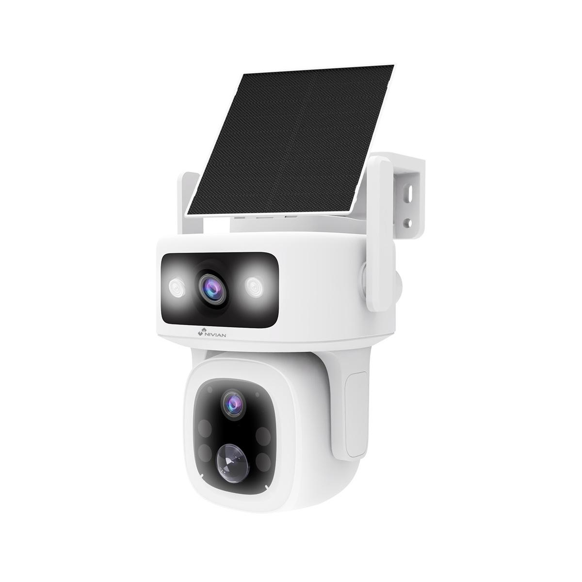 Nivian telecamera smart pt motorizzata 3mp 2k, 4g, adatta per esterni, doppia ottica, ir fino a 15 m, batteria 5200mah, pir, rilevamento di persone, registrazione su scheda microsd