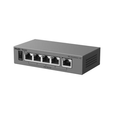 Ruijie reyee cloud managed l2 switch, 5 porte gigabit ethernet 10/100/1000 mbps, tolleranza ai guasti tramite ai (failover intelligente), gestione gratuita a vita con ruijie cloud,