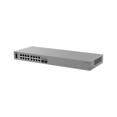 Ruijie reyee cloud managed l2 switch, 16 porte gigabit rj45 e 2 slot 2.5g sfp, resilienza di rete con protocollo ad anello erps, gestione gratuita tramite ruijie cloud e app reyee,