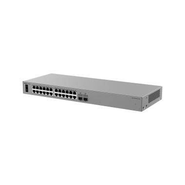 Ruijie reyee cloud managed l2 switch, 24 porte gigabit rj45 e 2 slot 2.5g sfp, resilienza di rete con protocollo ad anello erps, gestione gratuita tramite ruijie cloud e app reyee,