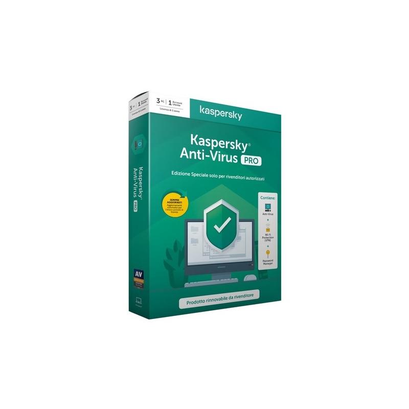 Kaspersky anti virus 3 utenti, 1 anno