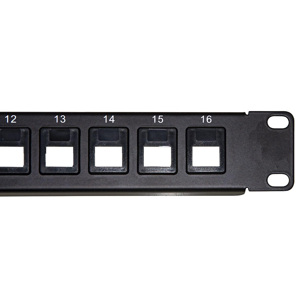 Pannello patch vuoto colore nero 16 port e, lkpv16