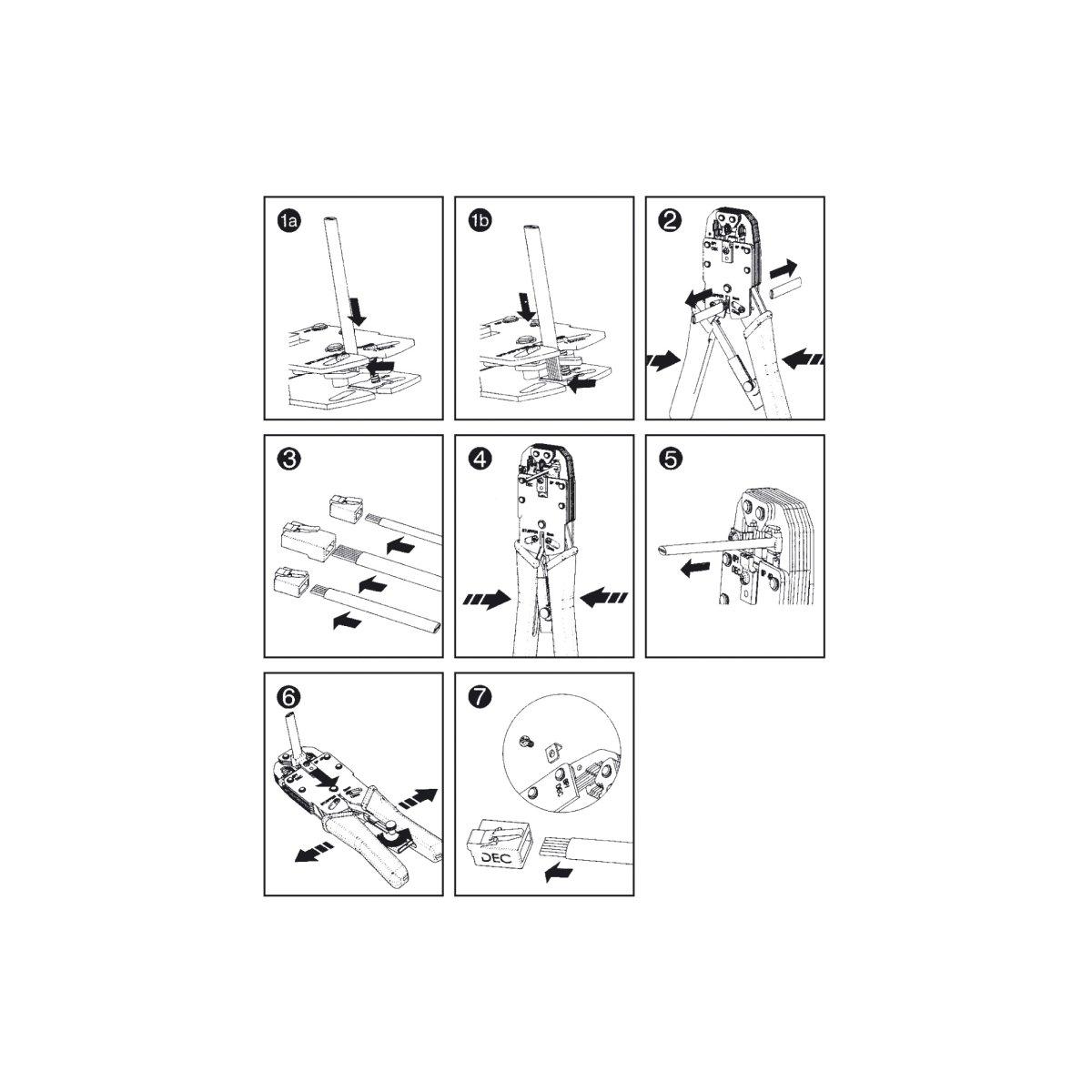 Pinza universale per crimpare connettori 4,6,8 poli rj11 rj12 rj45