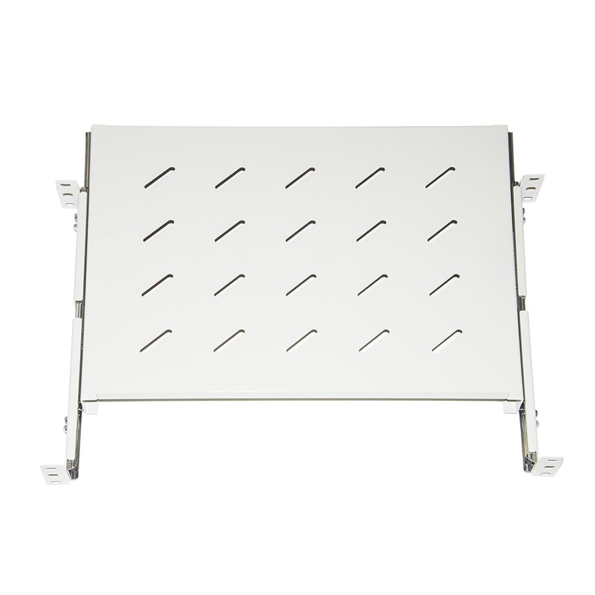 Ripiano universale per armadio rack estraibile su binari telescopici 1 unita' grigio 350mm.