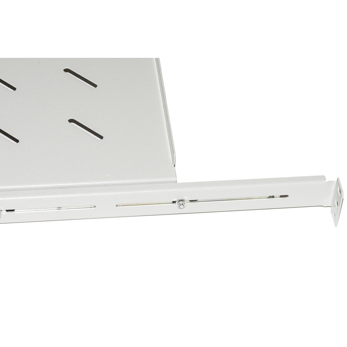 Ripiano universale per armadio rack estraibile su binari telescopici 1 unita' grigio 650mm.