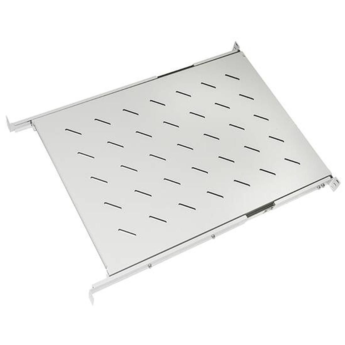 Ripiano universale per armadio rack estraibile su binari telescopici 1 unita' grigio 650mm.