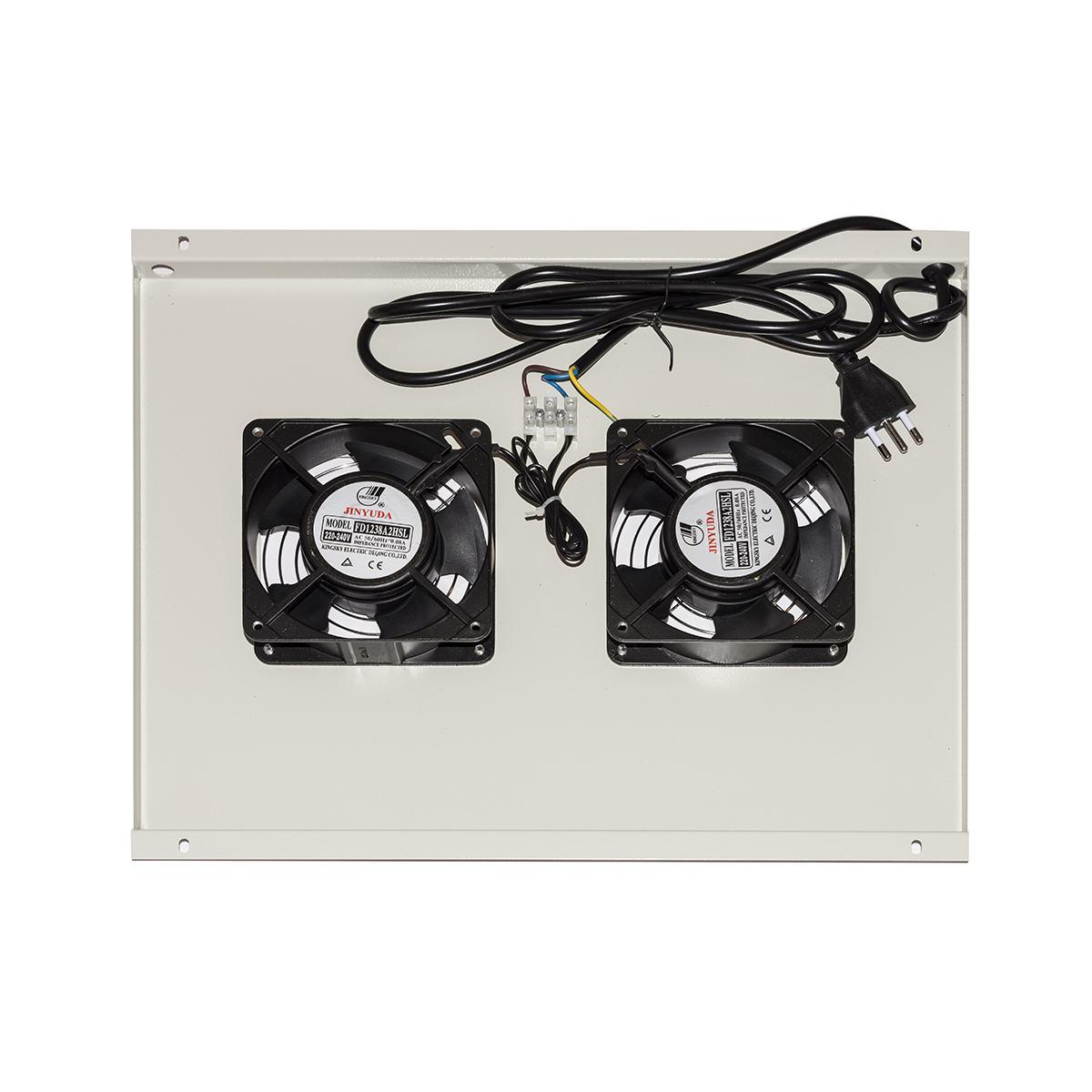 Modulo 2 ventole a soffitto colore grigio per armadi 22/42u profondi 600 mm link