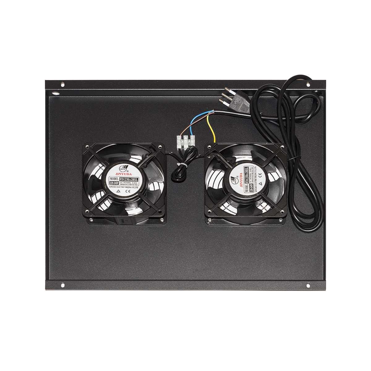 Modulo 2 ventole a soffitto colore nero per armadi 22/42u profondi 600 mm link