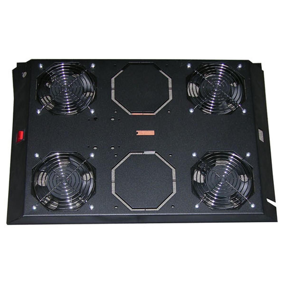 Kit 4 ventole con termostato, 12.8 metri  cubi circolazione d'aria colore nero per armadi linea server