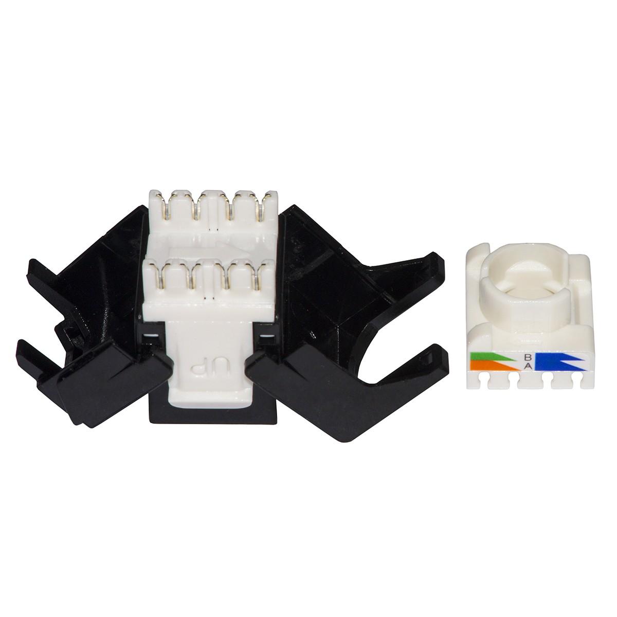 Presa rete keystone jack rj45 categoria 6 utp tooless colore nero 180? contatti dorati 50 micron